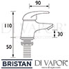 Bristan Java Bath Taps Dimensions